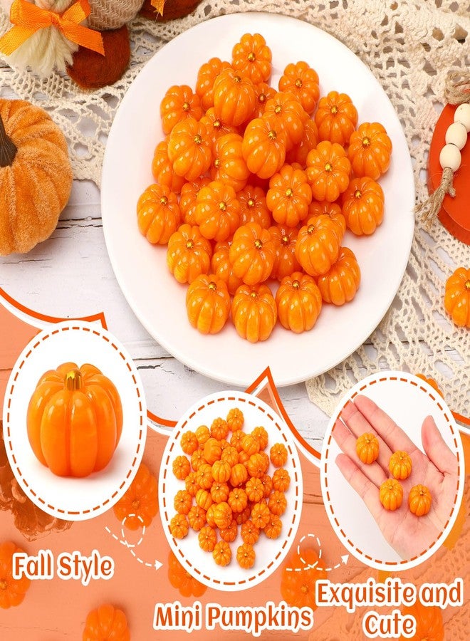 Jansun 45 Pcs Fall Mini Pumpkins, Tiny Halloween Mini Pumpkins for Crafts DIY Artificial Resin Pumpkins Vase Bowl Filler Home Indoor Fall Halloween Thanksgiving Autumn Table Decorations - Image 3